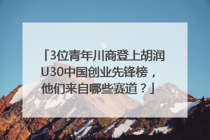 3位青年川商登上胡润U30中国创业先锋榜，他们来自哪些赛道？
