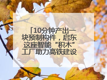 10分钟产出一块预制构件，启东这座智能“积木”工厂助力高铁建设再提速