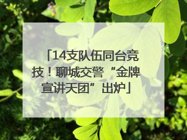 14支队伍同台竞技！聊城交警“金牌宣讲天团”出炉