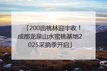 200亩桃林迎丰收！成都龙泉山水蜜桃基地2025采摘季开启