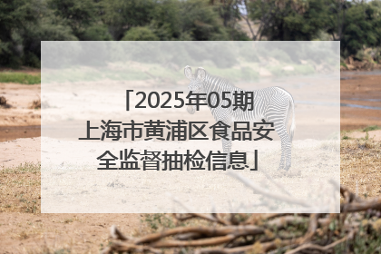 2025年05期上海市黄浦区食品安全监督抽检信息
