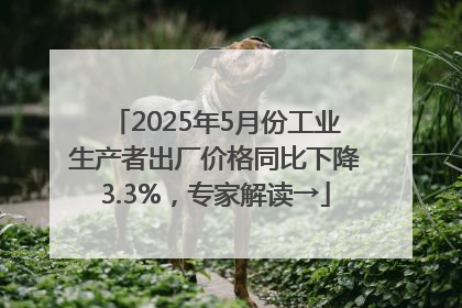 2025年5月份工业生产者出厂价格同比下降3.3%，专家解读→