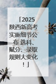 2025陕西新高考实施细节公布 选科、赋分、录取规则大变化！