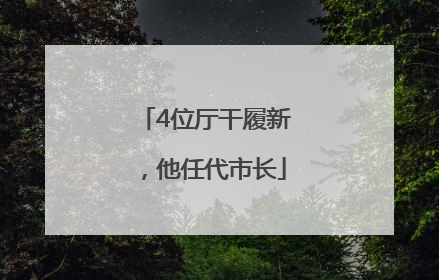 4位厅干履新，他任代市长