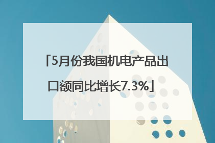 5月份我国机电产品出口额同比增长7.3%