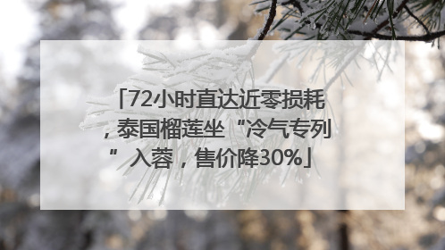 72小时直达近零损耗，泰国榴莲坐“冷气专列”入蓉，售价降30%